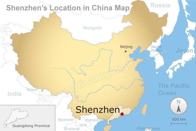Çin haritası Shenzhen konumu
