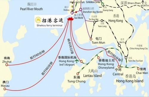 shekou feribot terminali haritası