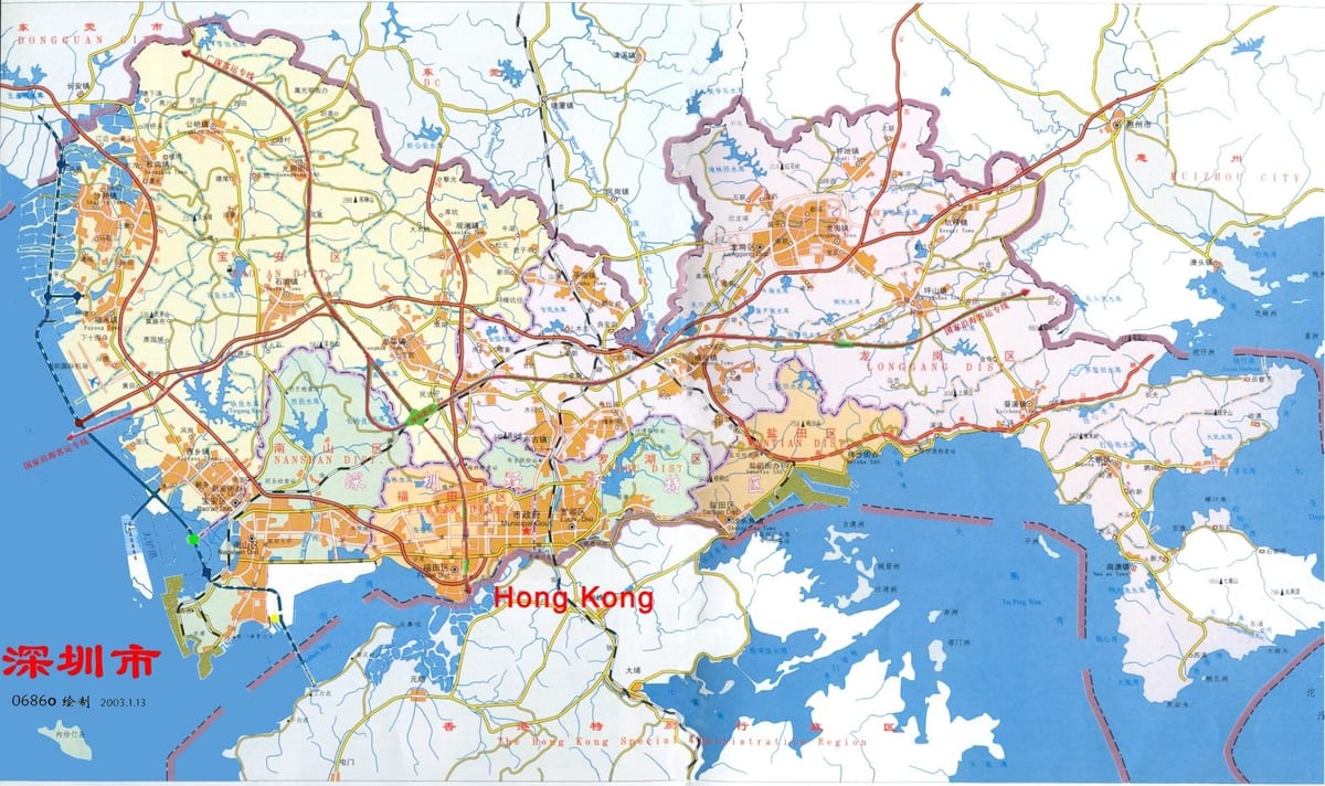Shenzhen ems Çin haritası