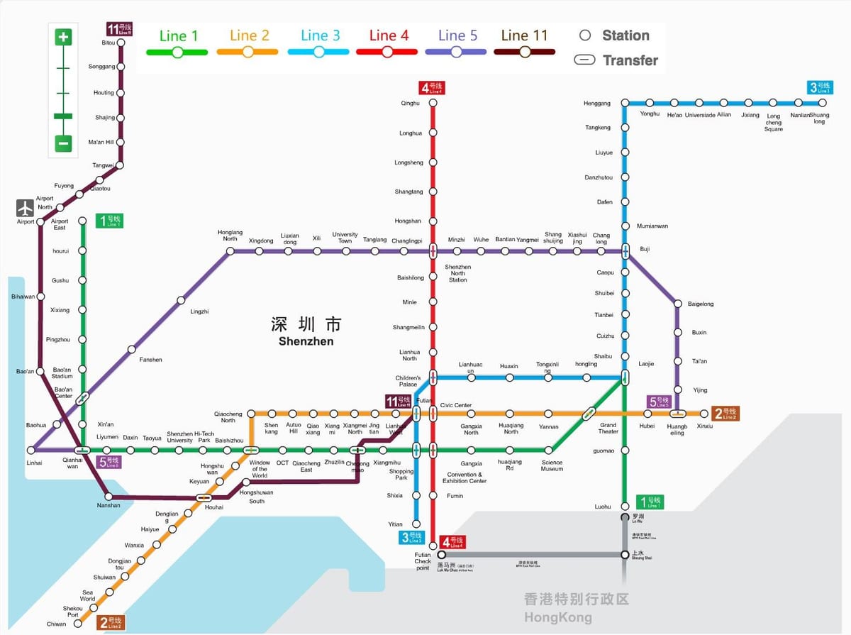 2016 Shenzhen metro haritası 