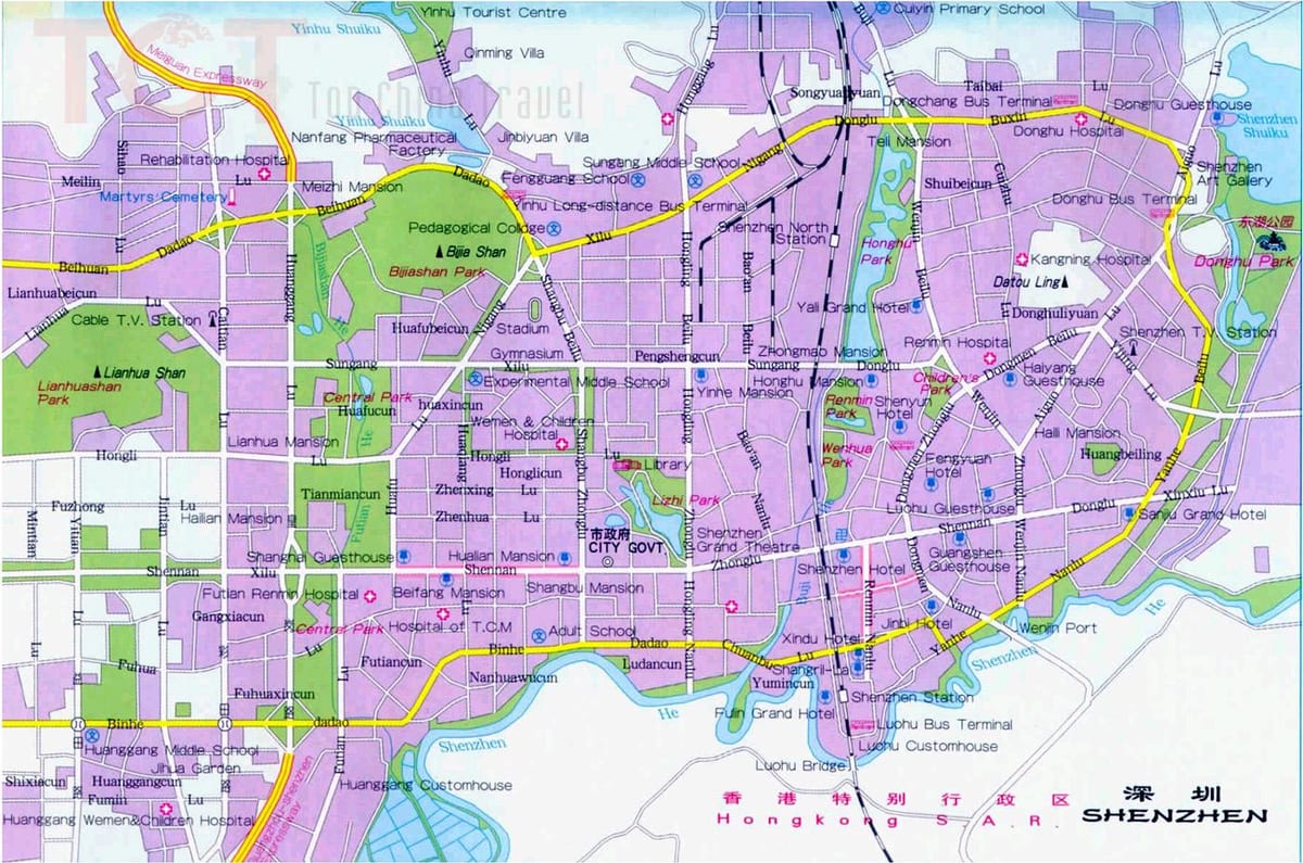 Shenzhen turistik haritası