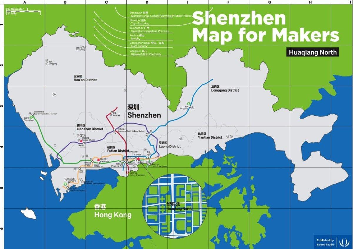 Shenzhen haritası vericiler için harita