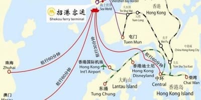Shekou feribot terminali haritası